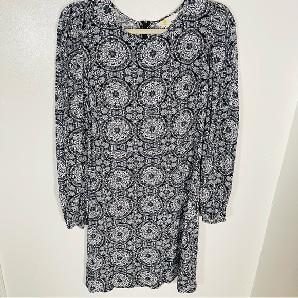 NEW Boden Crew Neck Print Mini Dress Black Paisley Pop Bohemian Preppy Retro - Picture 5 of 10